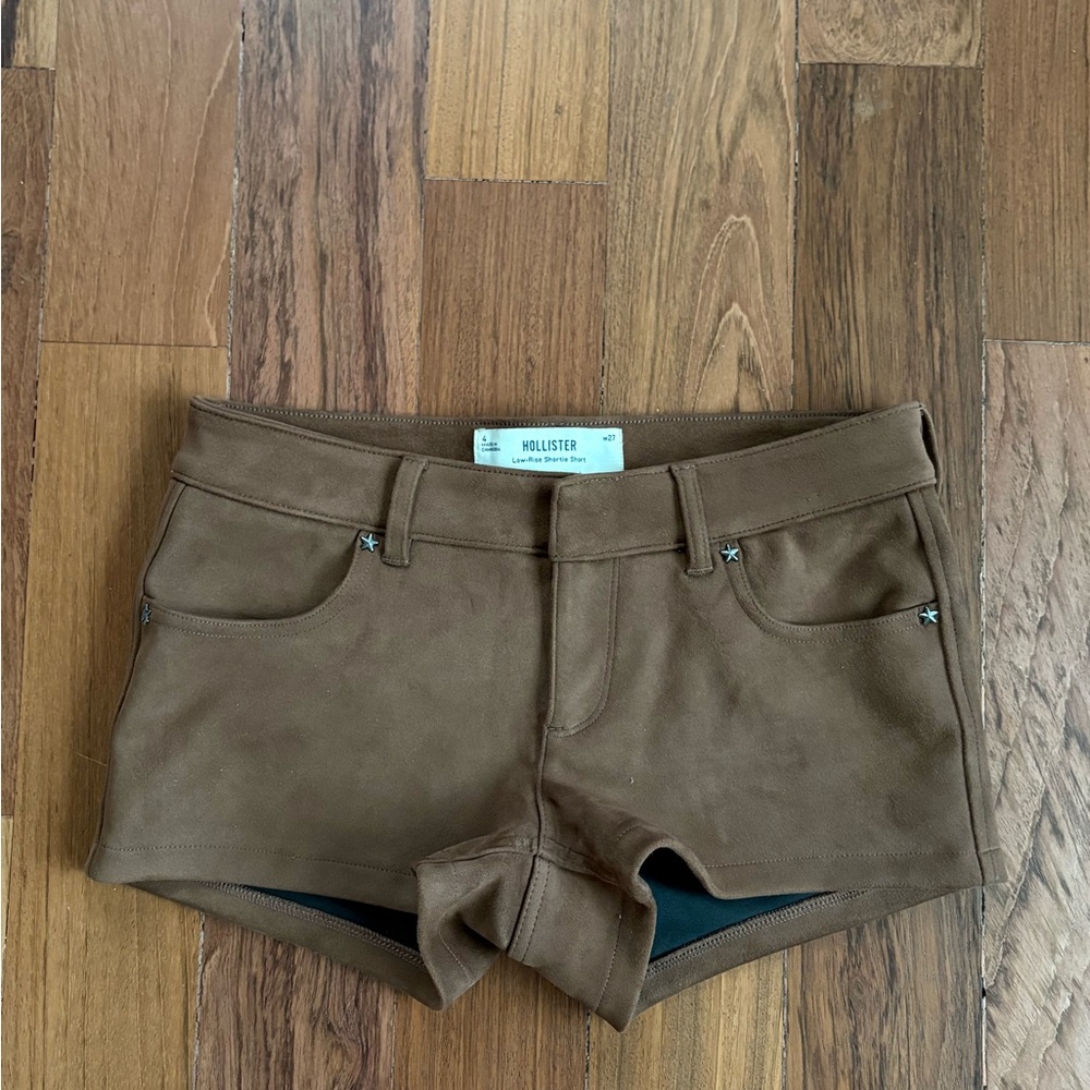 Hollister Suede Brown Mini Shorts